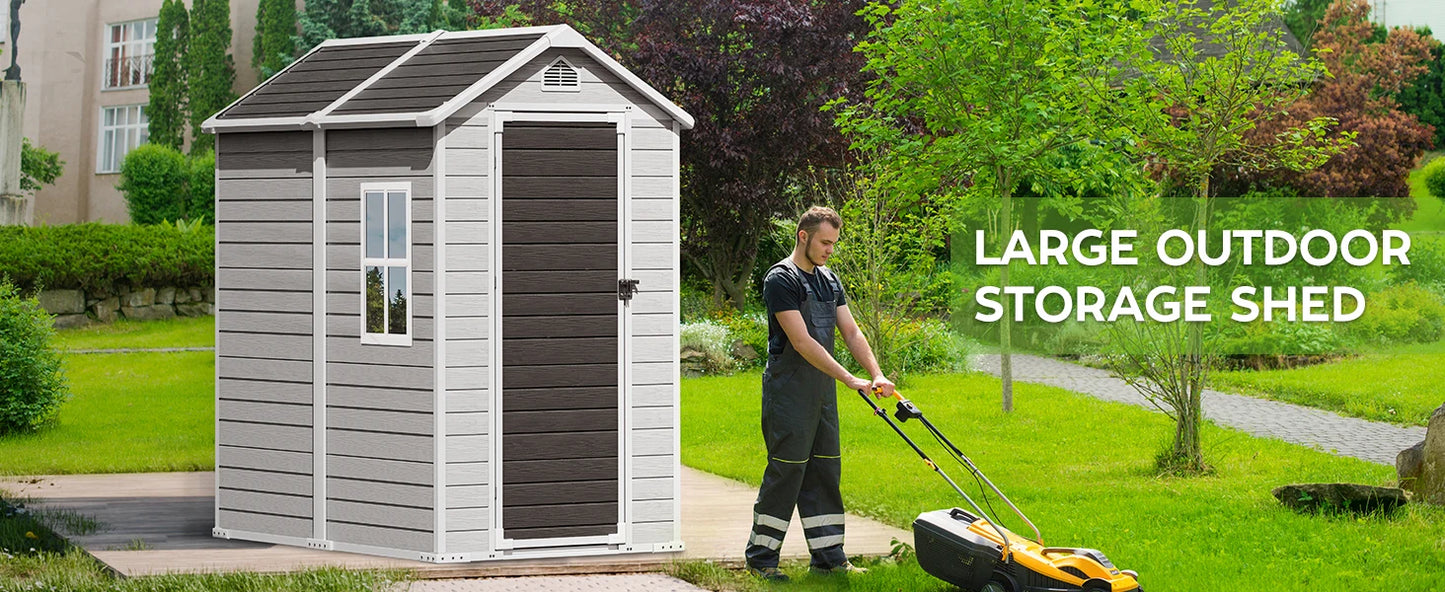 Resin Outdoor Storage Shed with Floors and Window
