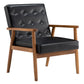 Modern Retro Wooden Leather Chair
