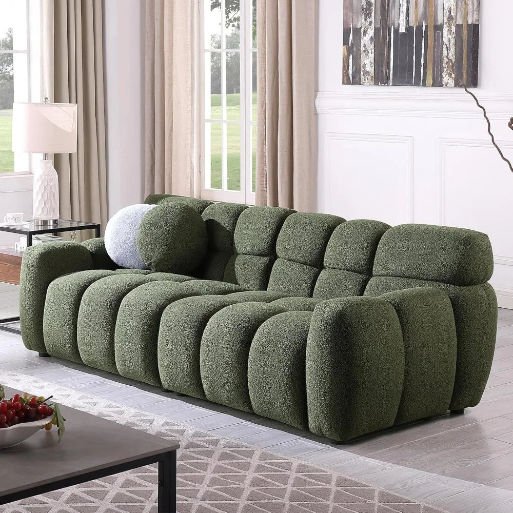 Boucle Couch with Pillow