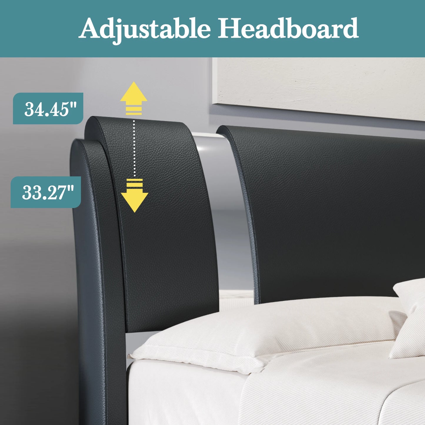 Modern Faux Leather Bed Frame