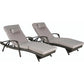 Rattan Chaise Lounge Chair with Adjustable Backrest and Cushions