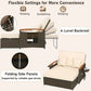 Daybed Chaise Lounger w/4-Level Adjustable Backrest & Retractable Trays