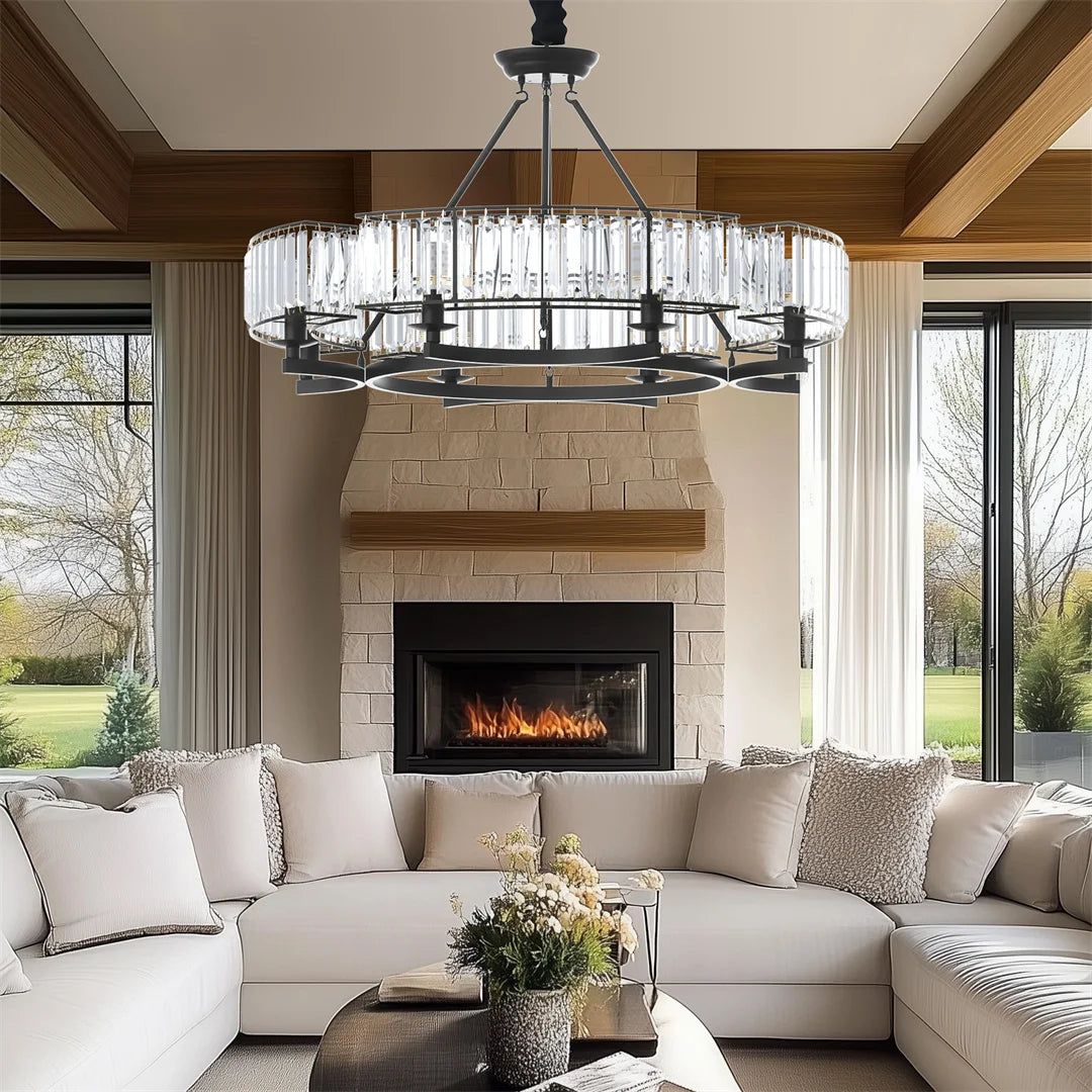 Vintage  Round Crystal Chandelier