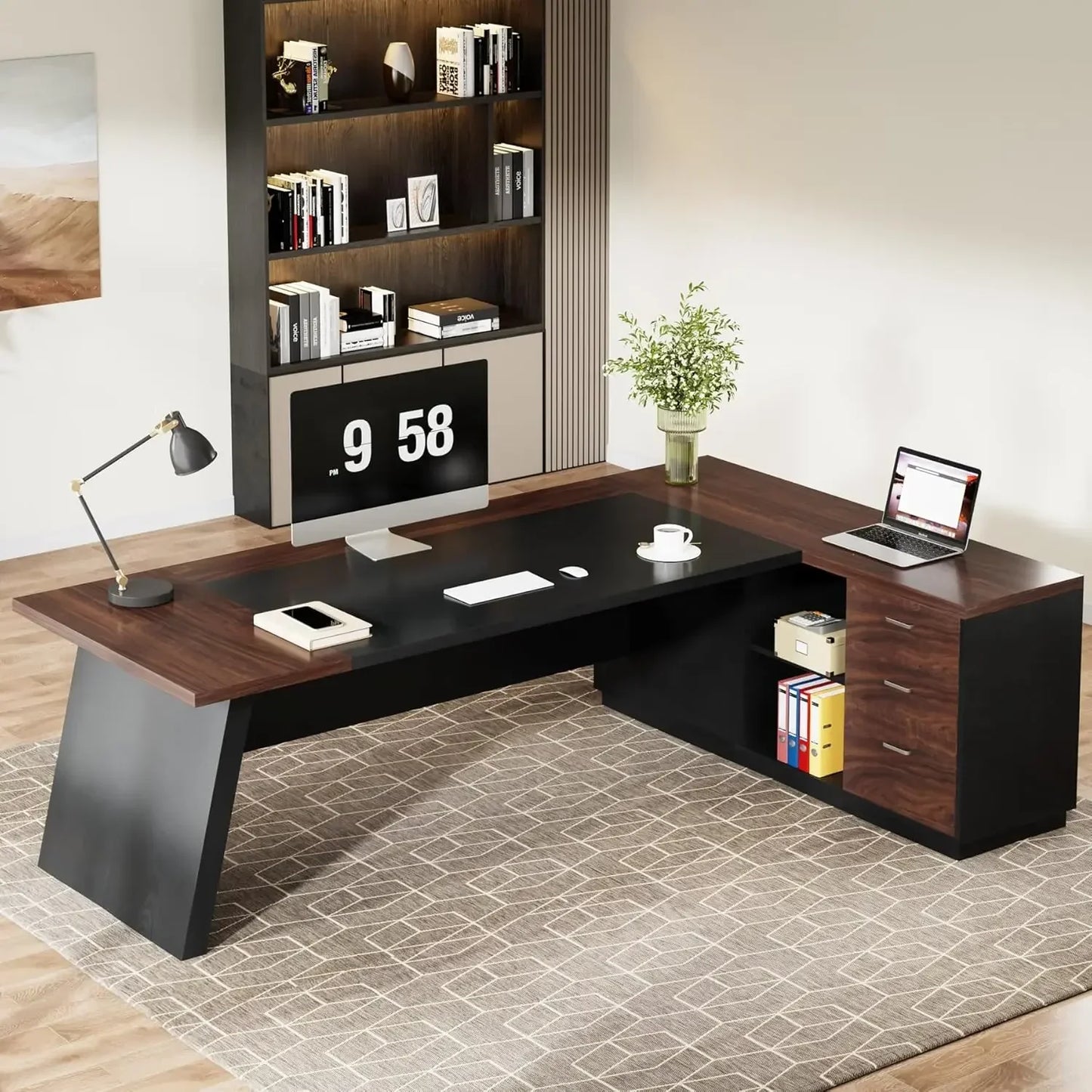 Professional L-Shaped Executive Desk