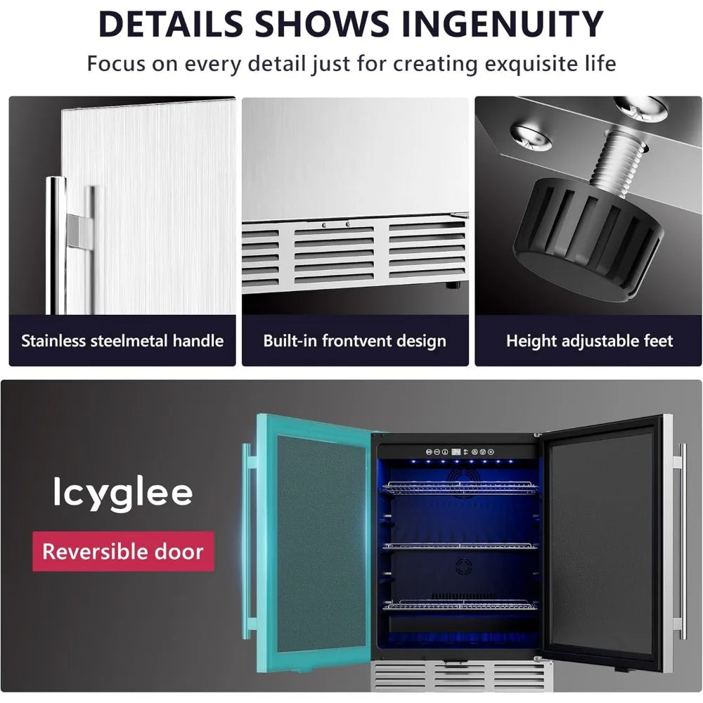 Undercounter Stainless Steel Beverage Fridge