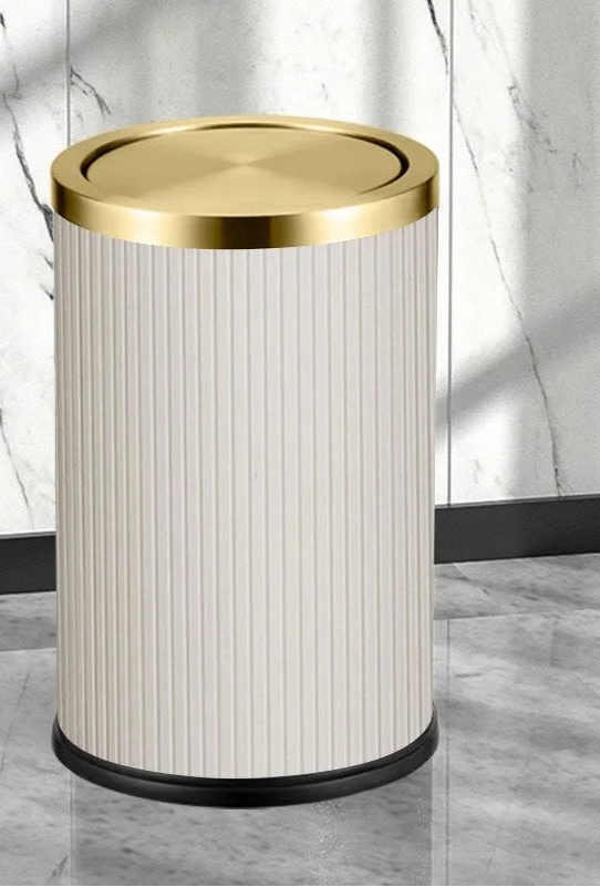 Leather / Marble Waste Bin with Lid