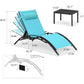 Oversized Lightweight Chaise Lounge Set with 2 Side Tables