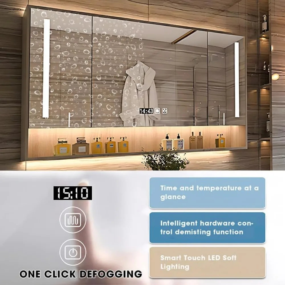 Modern  Chic Vanity with Sink, LED/ Technology Mirror, and Faucet, Full Set