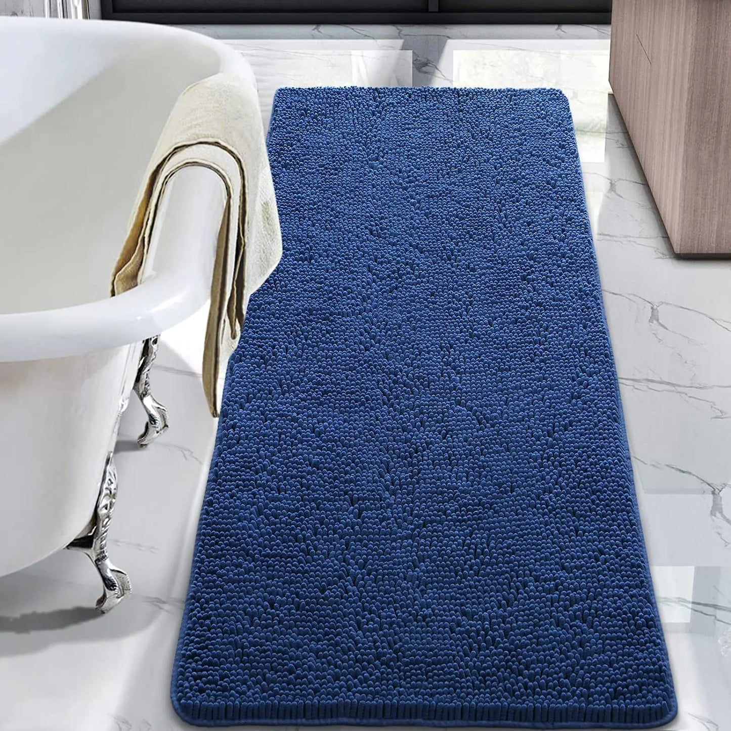 Non-Slip Super Absorbent Smooth Chenille Bath Mat
