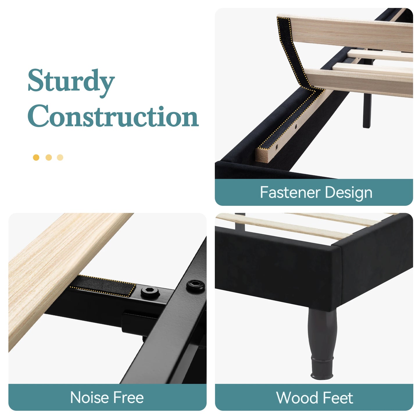 Upholstered Diamond Button Tufted Platform Bed