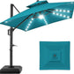 Tier Square Cantilever Patio Umbrella with Solar LED Lights