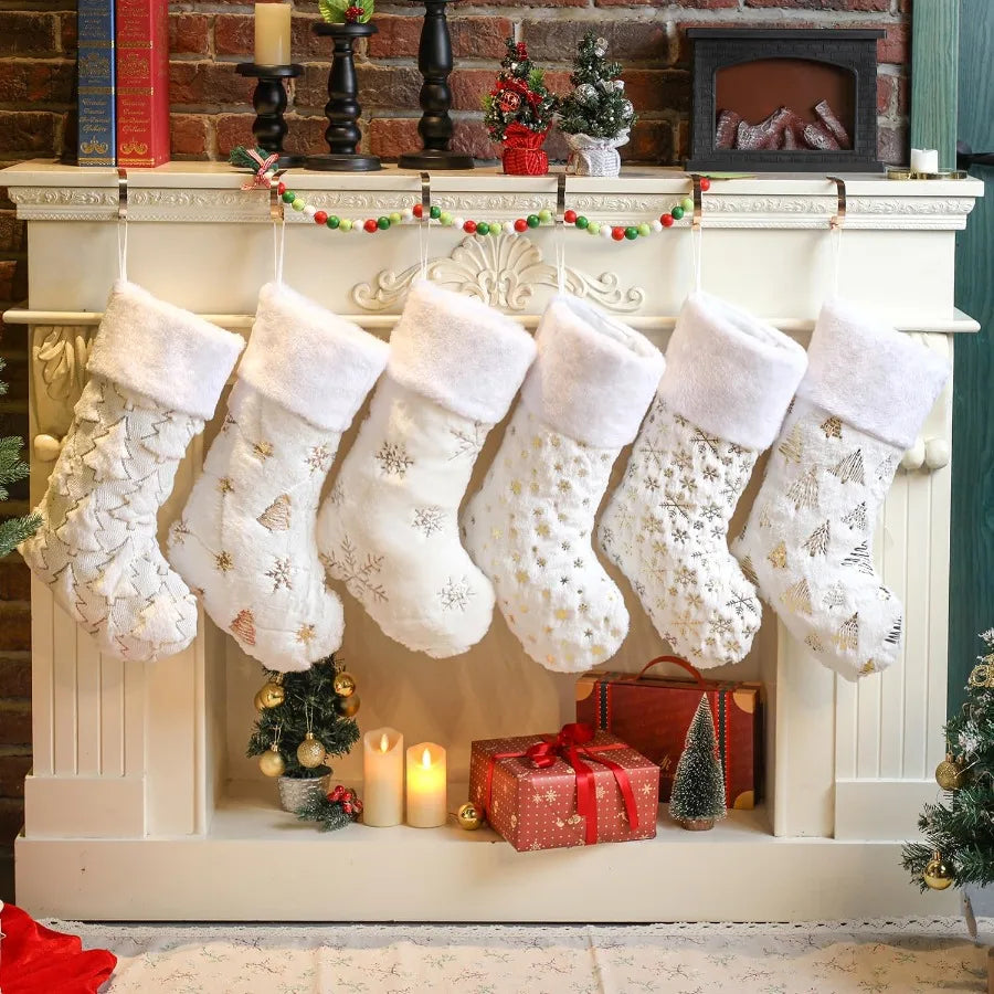 White Christmas Stockings