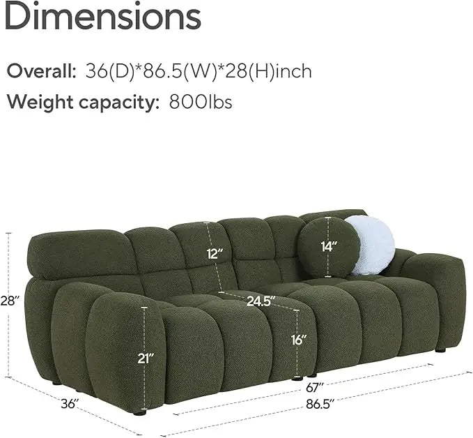 Boucle Couch with Pillow