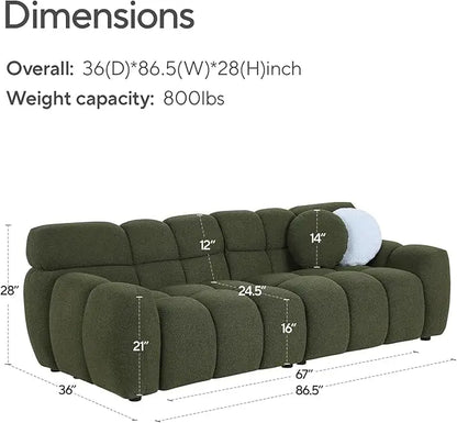 Boucle Couch with Pillow