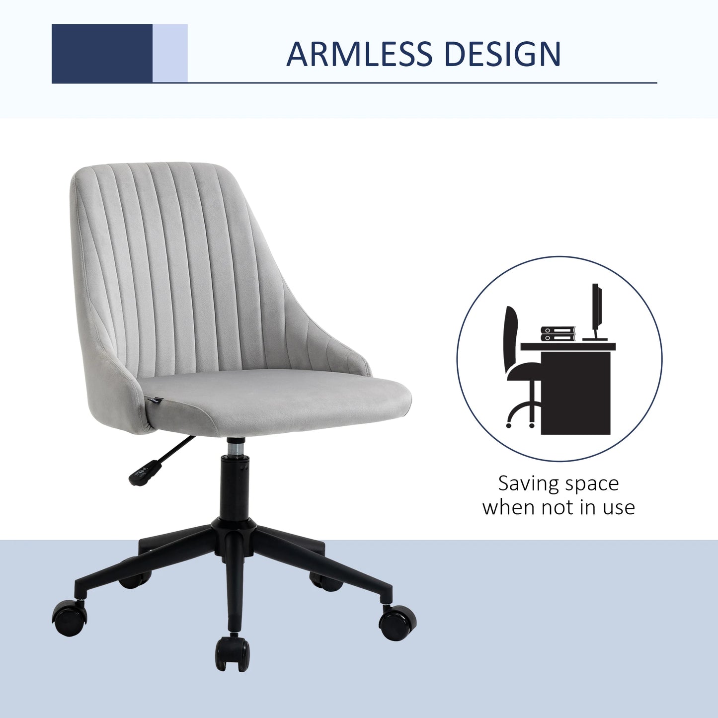 Velvet Upholstery Swivel Office Chair