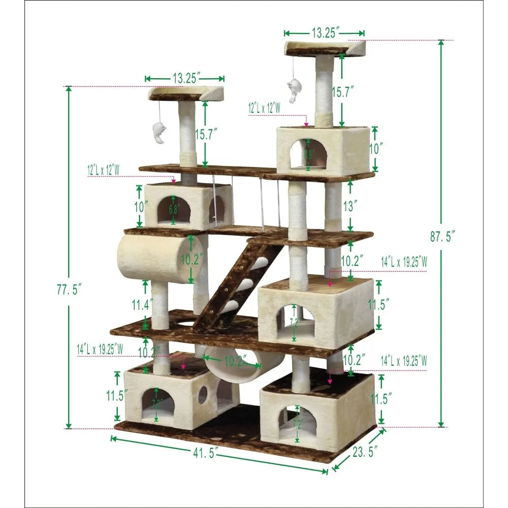 87" Cat Tree Tower