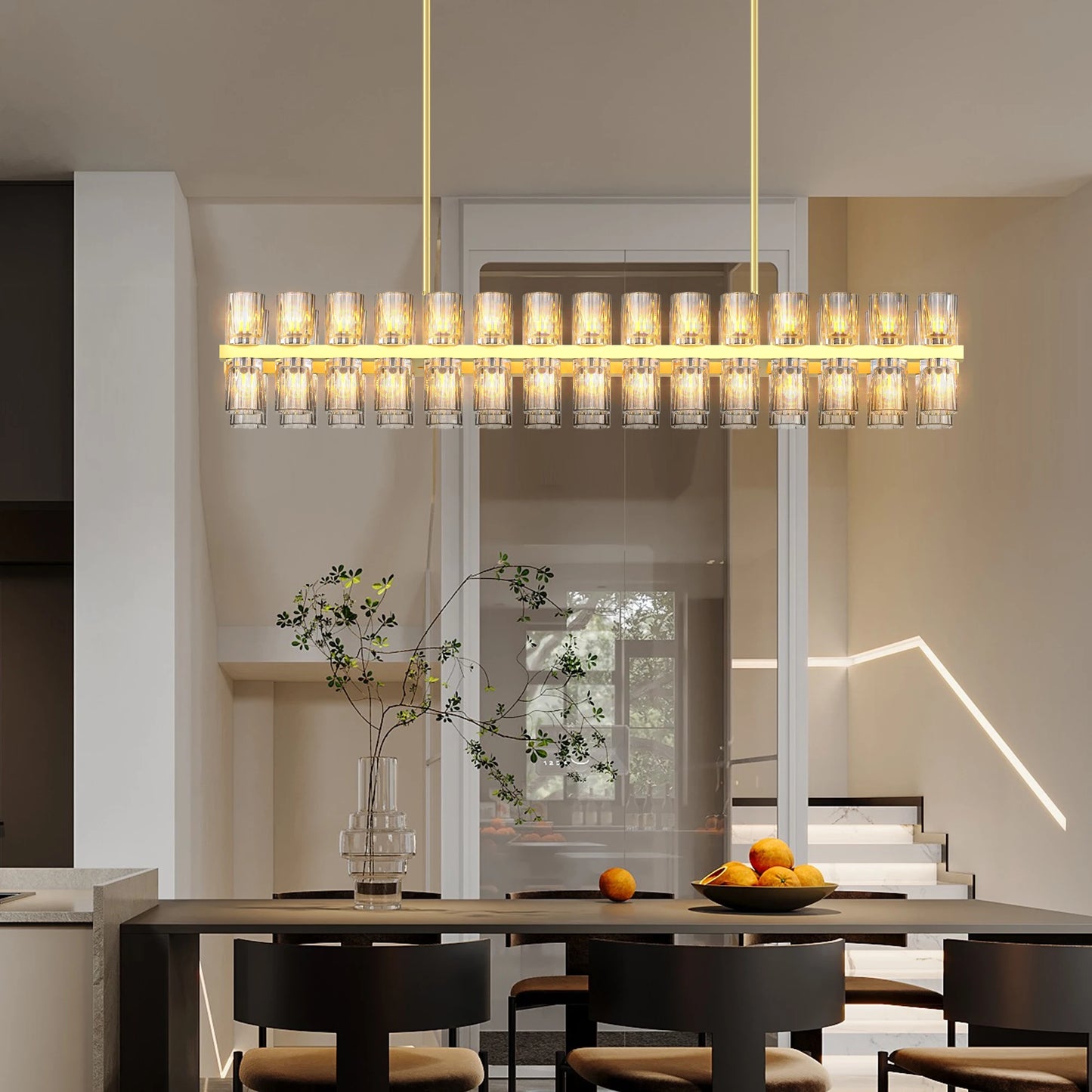 Modern Gold Crystal Chandelier