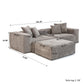 Modern Corduroy Fabric Sectional Couch with Pillow