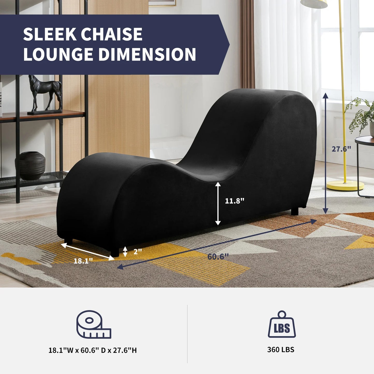 Sleek Curved Chaise Lounge