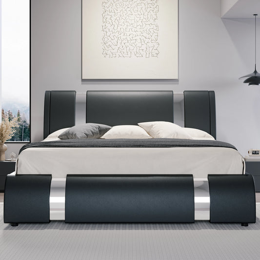 Modern Faux Leather Bed Frame