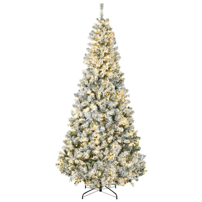 Flocked Artificial Christmas Tree with LED Lights