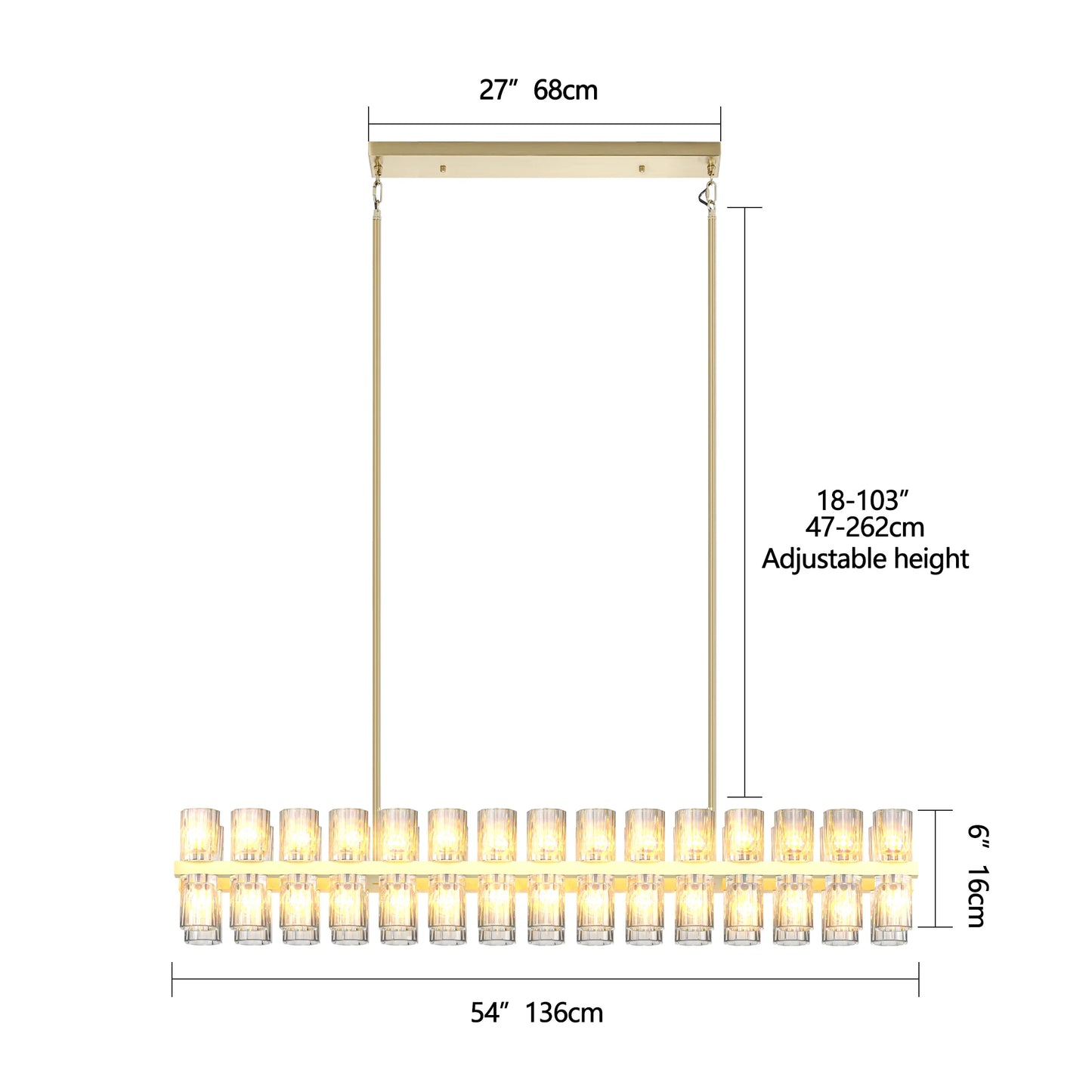 Modern Gold Crystal Chandelier