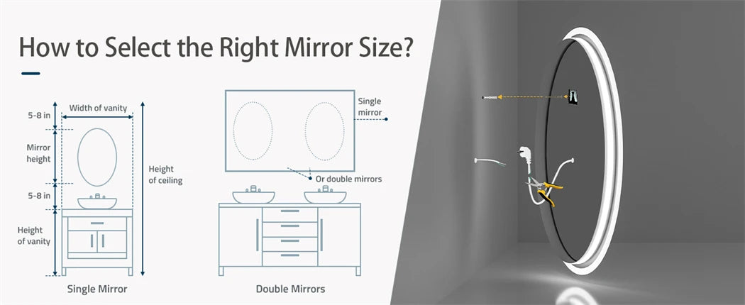 Smart LED Technology Round Mirror