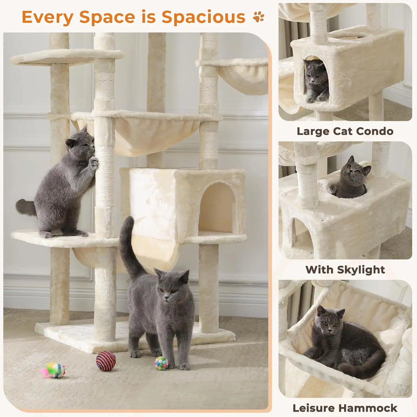 76" Cat Tree Tower