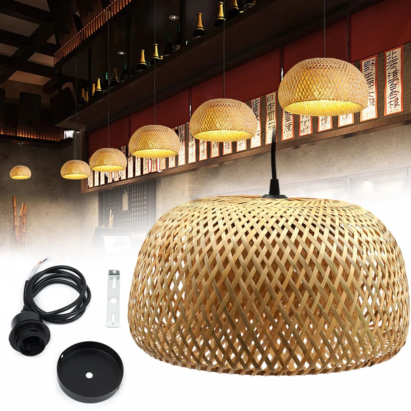 Bamboo Wicker Pendant Light Shade