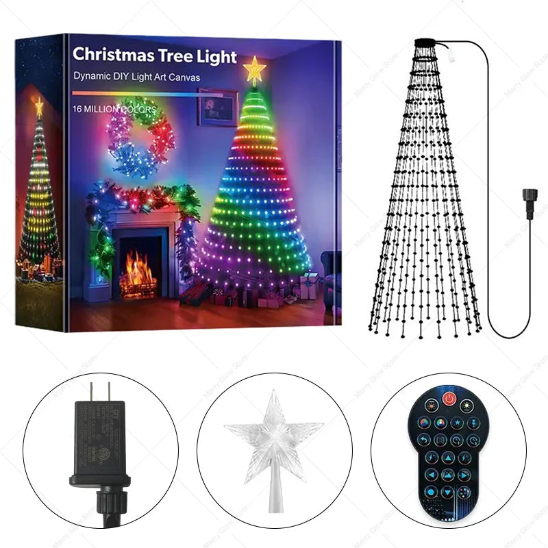 Christmas Tree Lights with Star, RBG 400 LED Lights and Bluetooth APP Control