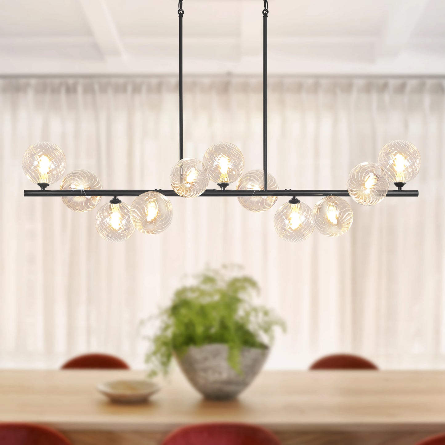 Modern Linear Bubble Chandelier