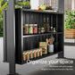 Grill Gazebo with Double Roof, Storage Cabinets, and Ceiling Hooks