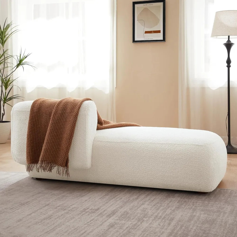 Modern Minimalist Boucle Chaise Lounge Chair