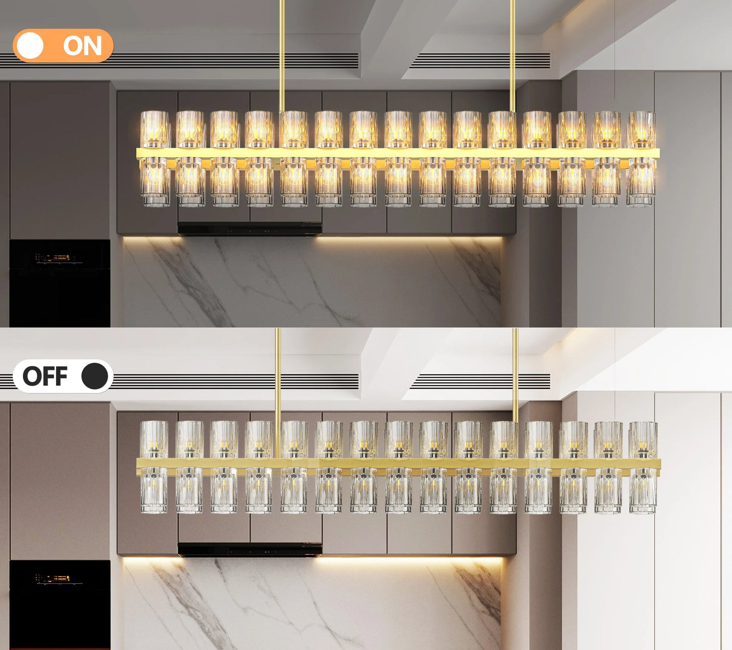 Modern Gold Crystal Chandelier