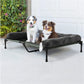 Elevated Dog Bed with Cooling Breathable Mat and Soft Plush Mat