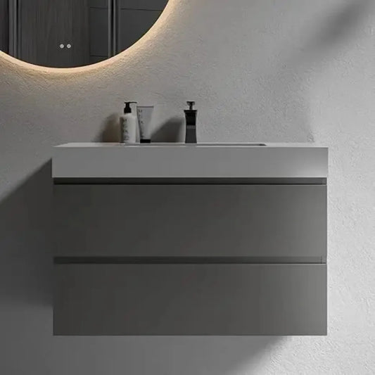 Minimalist Modern Sleek Wall Mounted Vanity with Sink