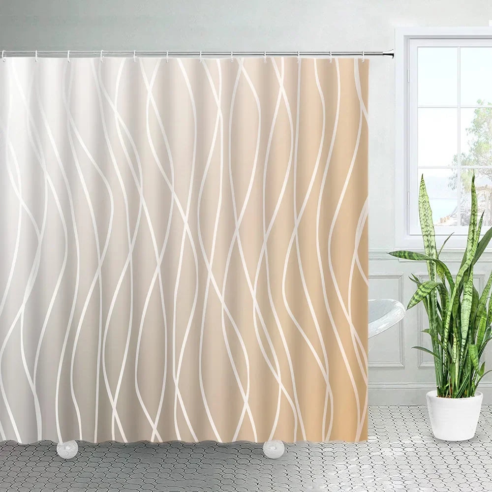 Creative Ombre Shower Curtain with Hooks
