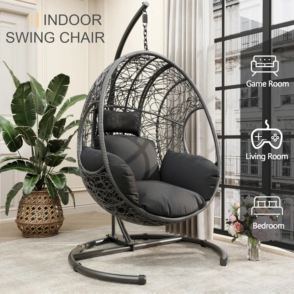 Oversized Hanging Egg Chair with Cushions