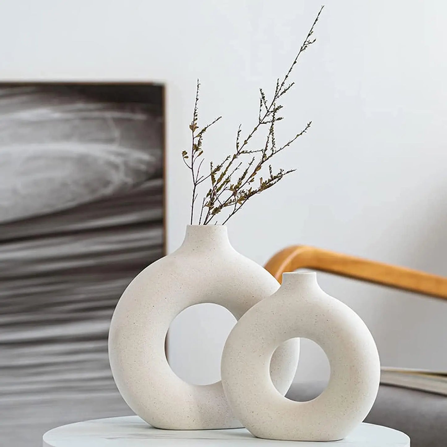 Minimalist Nordic Boho Ceramic Vase, Set of 2