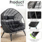 Loveseat Egg Chair with Ottomans and Cushions
