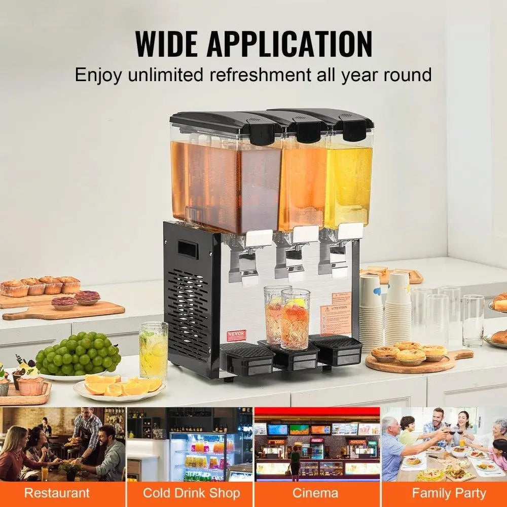 Vevor® 10L, 3 Tanks Commercial Beverage Dispenser
