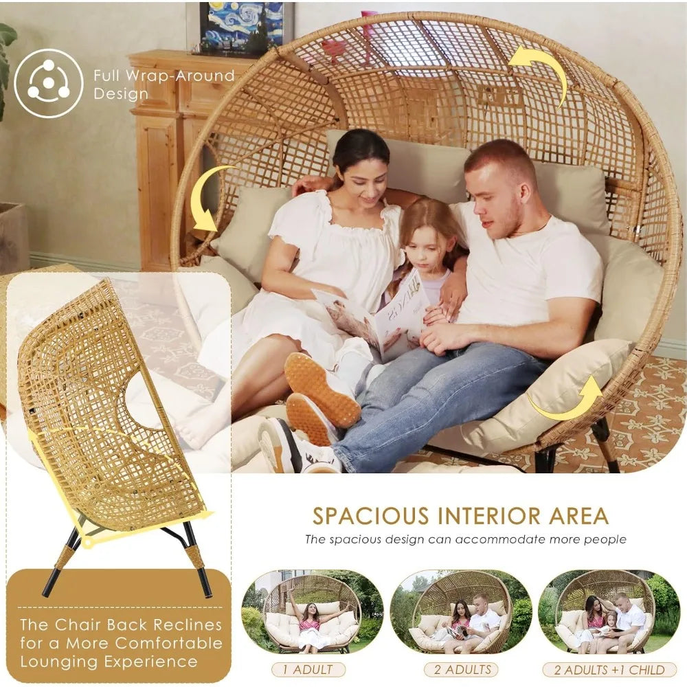 Loveseat Egg Chair with Cushions