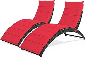Wicker Pool Lounger with Cushion