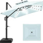 Tier Square Cantilever Patio Umbrella with Solar LED Lights