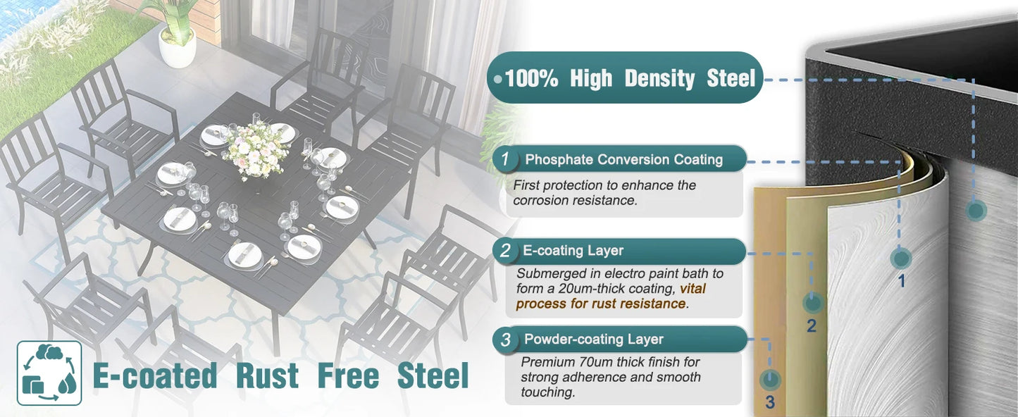 Square Metal Dining Set
