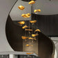 Golden Copper Lotus Leaf Chandelier