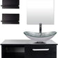 Modern 28" Wall Mounted Bathroom Vanities with Sink, Faucet, and Mirror, Full Set