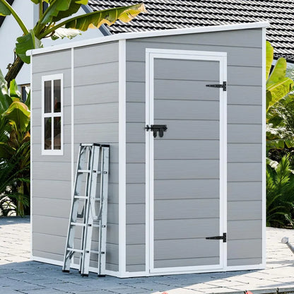 Resin Storage Shed with Vent, Window, Floor, and Lockable Doors