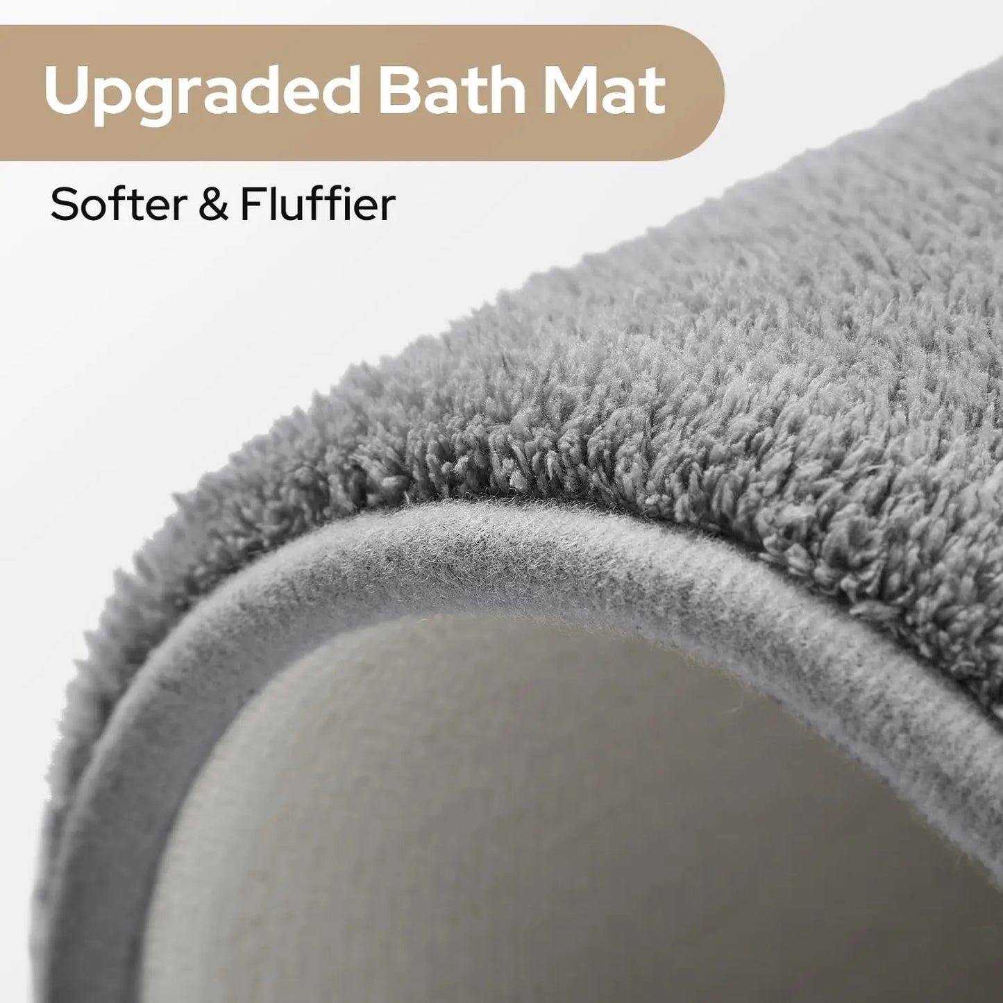 Premium Thick Microfiber Non-Slip Bath Mat, 4 Piece Set