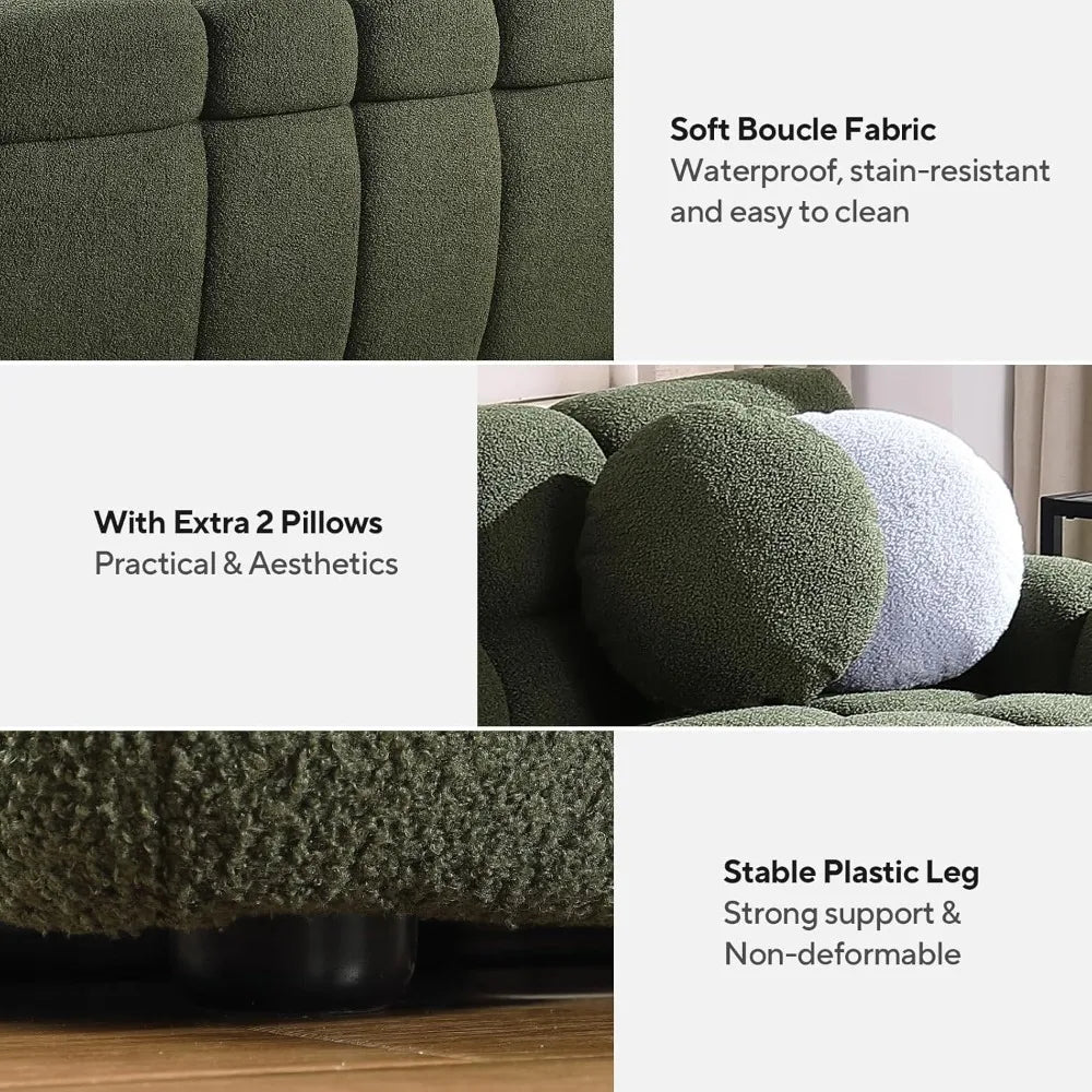 Boucle Couch with Pillow